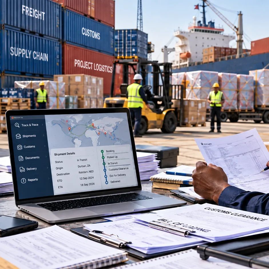 Freight, customs, and supply chain coordination for industrial projects